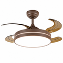 Abanico de techo 42" retractil Luz Led 24W Cct: 30K, 40K, 60K Dimeable 6 Velocidades Control Remoto 110-240V.