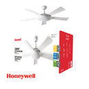 ABANICO DE TECHO CARNEY 52" DECORATIVO BLANCO CON LUZ LED 32W CONTROL REMOTO