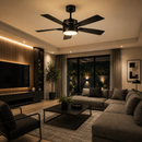Abanico De Techo Vegas 52" Con Luz Led 18W Cct:30k,40k,60k Dimeable 6 Velocidades 110-240V.