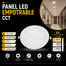 Lámpara De Techo Tipo Panel Led Recesado Redondo 18W, Cct Switch  Para Elegir Tonalidad De Luz : 30K, 40, 65K, 110-265V 50-60Hz.