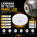 Lámpara De Techo Panel Led Superficial Con Sensor De Movimiento, 18W, Interruptor Para Elegir Tonalidad De Luz Cct: 30K (1,440Lm), 40K (1,440Lm), 65K (1,415Lm), 110-277V 50-60Hz, Acabado Blanco.