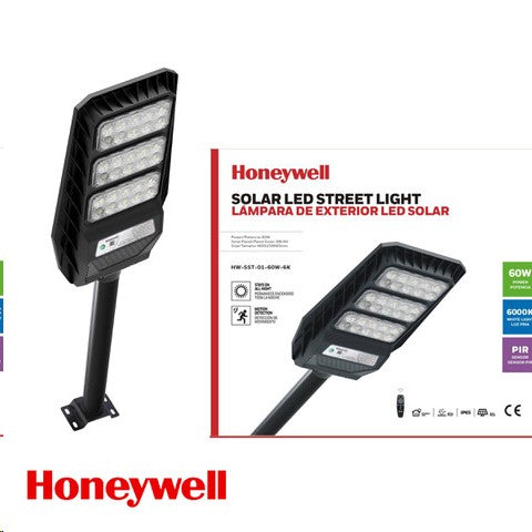 LÁMPARA DE POSTE PARA CALLE SOLAR LED 60W, EMITE 162LM/W, TONALIDAD DE 6000K, PANEL SOLAR 9W, 6V GRADO DE PORTECCION IP65.