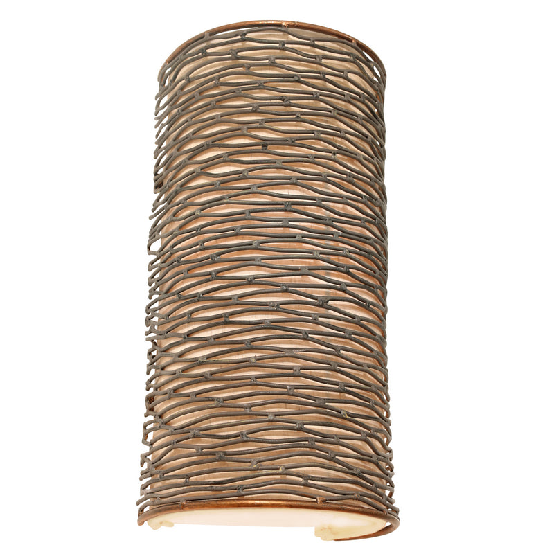 One Light Wall Sconce<br /><span style="color:#4AB0CE;">Entrega: 4-10 dias en USA</span><br /><span style="color:#4AB0CE;font-size:60%;">PREGUNTE POR ENTREGA EN PANAMA</span><br />Collection: Flow<br />Finish: Hammered Ore