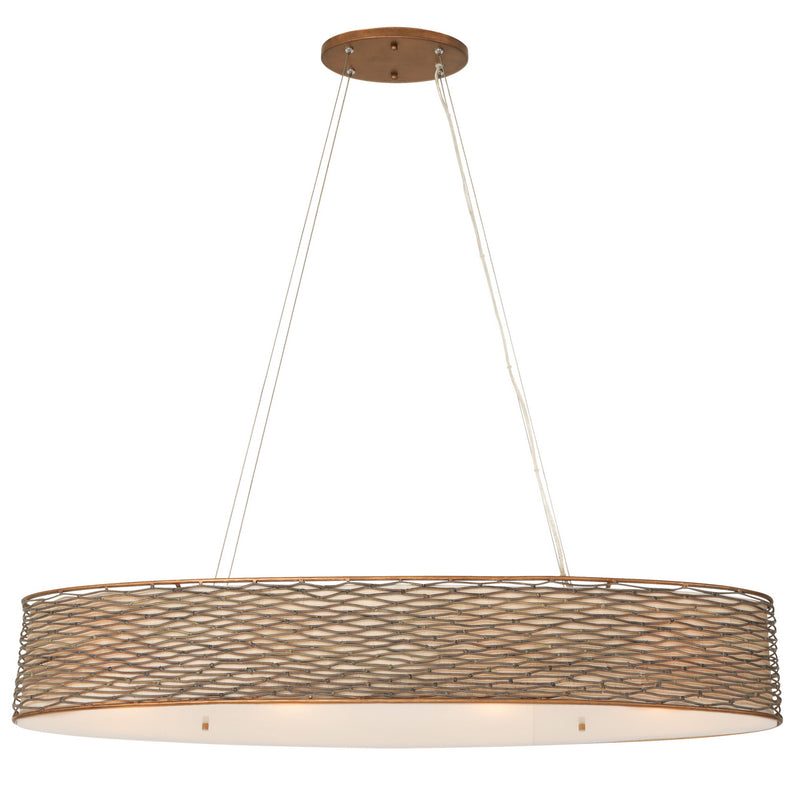 Four Light Linear Pendant<br /><span style="color:#4AB0CE;">Entrega: 4-10 dias en USA</span><br /><span style="color:#4AB0CE;font-size:60%;">PREGUNTE POR ENTREGA EN PANAMA</span><br />Collection: Flow<br />Finish: Hammered Ore