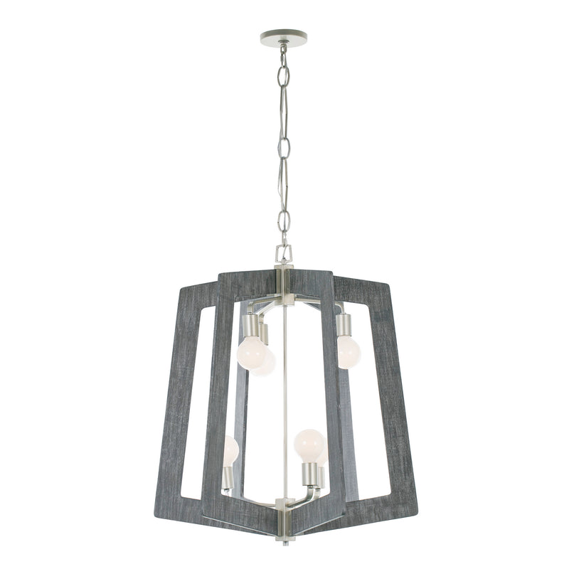 Six Light Chandelier<br /><span style="color:#4AB0CE;">Entrega: 4-10 dias en USA</span><br /><span style="color:#4AB0CE;font-size:60%;">PREGUNTE POR ENTREGA EN PANAMA</span><br />Collection: Lofty<br />Finish: Steel