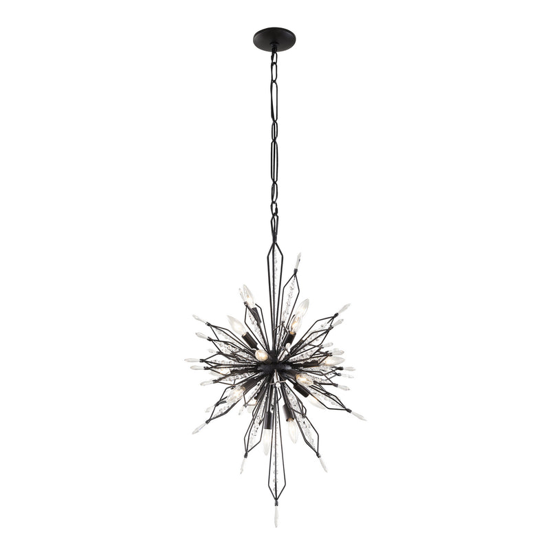 16 Light Foyer Pendant<br /><span style="color:#4AB0CE;">Entrega: 4-10 dias en USA</span><br /><span style="color:#4AB0CE;font-size:60%;">PREGUNTE POR ENTREGA EN PANAMA</span><br />Collection: Orbital<br />Finish: Carbon