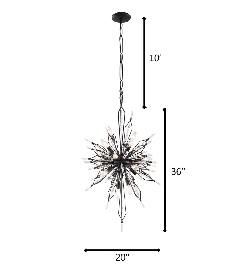 Varaluz - 311F16CB - 16 Light Foyer Pendant - Orbital - Carbon