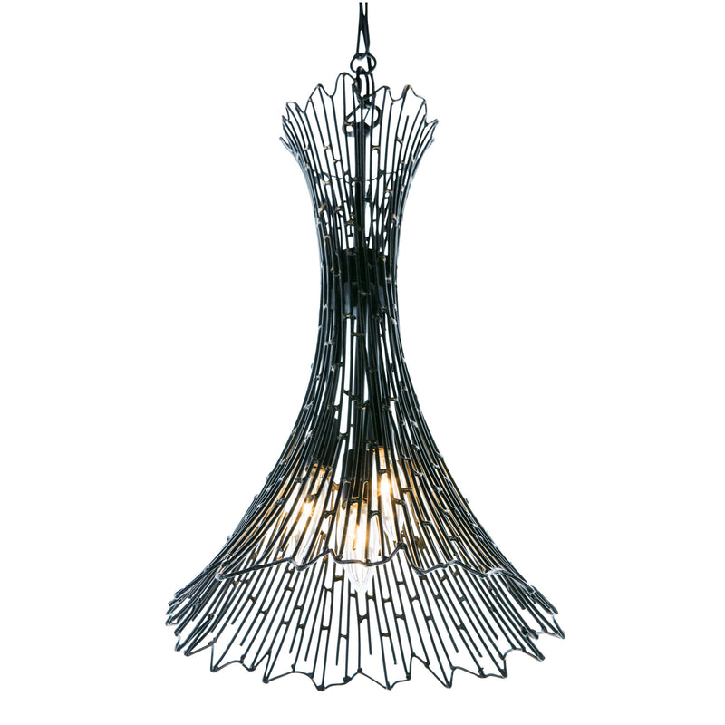 Three Light Foyer Pendant<br /><span style="color:#4AB0CE;">Entrega: 4-10 dias en USA</span><br /><span style="color:#4AB0CE;font-size:60%;">PREGUNTE POR ENTREGA EN PANAMA</span><br />Collection: Rikki<br />Finish: Carboged Gold