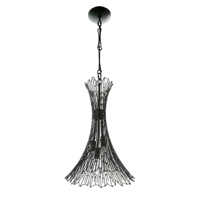 Three Light Foyer Pendant<br /><span style="color:#4AB0CE;">Entrega: 4-10 dias en USA</span><br /><span style="color:#4AB0CE;font-size:60%;">PREGUNTE POR ENTREGA EN PANAMA</span><br />Collection: Rikki<br />Finish: Carboged Gold