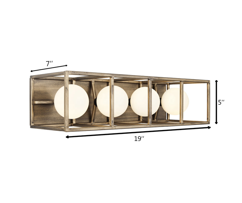 Varaluz - 325B04HGCB - Four Light Bath - Plaza - Havana Gold/Carbon