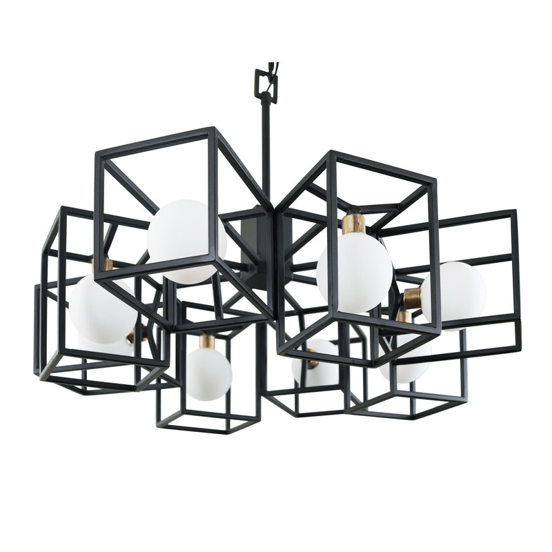 Eight Light Pendant<br /><span style="color:#4AB0CE;">Entrega: 4-10 dias en USA</span><br /><span style="color:#4AB0CE;font-size:60%;">PREGUNTE POR ENTREGA EN PANAMA</span><br />Collection: Plaza<br />Finish: Carbon/Havana Gold