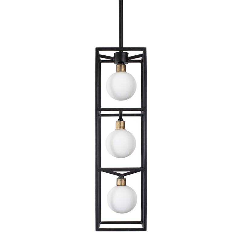 Three Light Foyer Pendant<br /><span style="color:#4AB0CE;">Entrega: 4-10 dias en USA</span><br /><span style="color:#4AB0CE;font-size:60%;">PREGUNTE POR ENTREGA EN PANAMA</span><br />Collection: Plaza<br />Finish: Carbon/Havana Gold