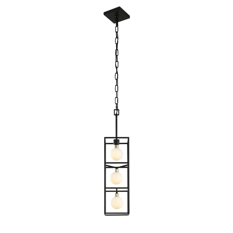 Three Light Foyer Pendant<br /><span style="color:#4AB0CE;">Entrega: 4-10 dias en USA</span><br /><span style="color:#4AB0CE;font-size:60%;">PREGUNTE POR ENTREGA EN PANAMA</span><br />Collection: Plaza<br />Finish: Carbon/Havana Gold