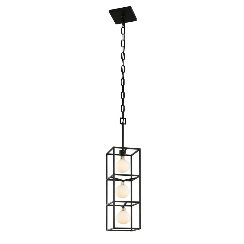 Three Light Foyer Pendant<br /><span style="color:#4AB0CE;">Entrega: 4-10 dias en USA</span><br /><span style="color:#4AB0CE;font-size:60%;">PREGUNTE POR ENTREGA EN PANAMA</span><br />Collection: Plaza<br />Finish: Carbon/Havana Gold