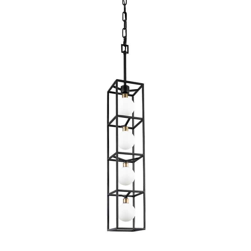 Four Light Foyer Pendant<br /><span style="color:#4AB0CE;">Entrega: 4-10 dias en USA</span><br /><span style="color:#4AB0CE;font-size:60%;">PREGUNTE POR ENTREGA EN PANAMA</span><br />Collection: Plaza<br />Finish: Carbon/Havana Gold