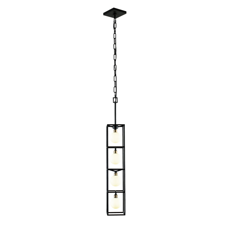 Four Light Foyer Pendant<br /><span style="color:#4AB0CE;">Entrega: 4-10 dias en USA</span><br /><span style="color:#4AB0CE;font-size:60%;">PREGUNTE POR ENTREGA EN PANAMA</span><br />Collection: Plaza<br />Finish: Carbon/Havana Gold