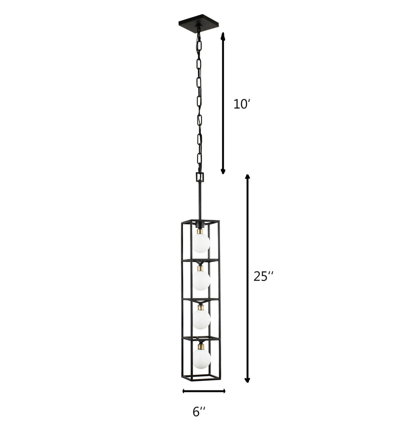 Four Light Foyer Pendant<br /><span style="color:#4AB0CE;">Entrega: 4-10 dias en USA</span><br /><span style="color:#4AB0CE;font-size:60%;">PREGUNTE POR ENTREGA EN PANAMA</span><br />Collection: Plaza<br />Finish: Carbon/Havana Gold