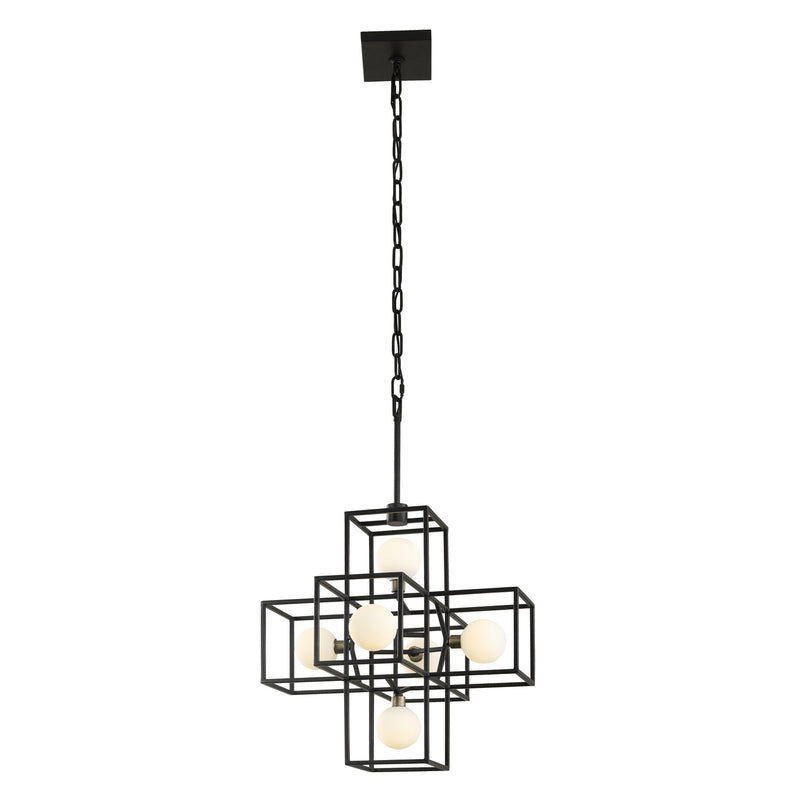 Six Light Pendant<br /><span style="color:#4AB0CE;">Entrega: 4-10 dias en USA</span><br /><span style="color:#4AB0CE;font-size:60%;">PREGUNTE POR ENTREGA EN PANAMA</span><br />Collection: Plaza<br />Finish: Carbon/Havana Gold