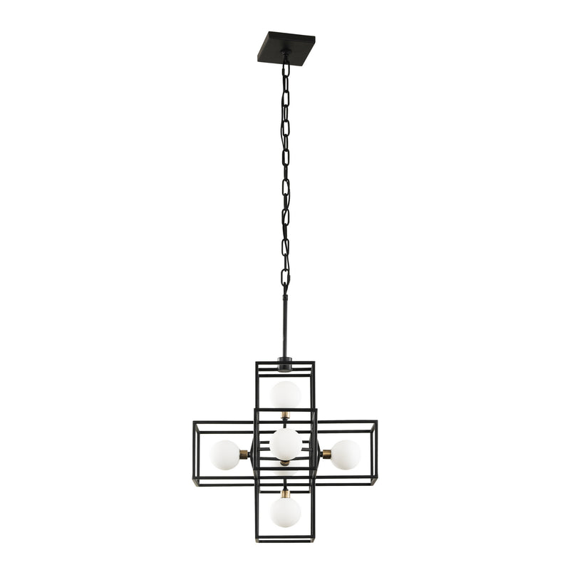 Six Light Pendant<br /><span style="color:#4AB0CE;">Entrega: 4-10 dias en USA</span><br /><span style="color:#4AB0CE;font-size:60%;">PREGUNTE POR ENTREGA EN PANAMA</span><br />Collection: Plaza<br />Finish: Carbon/Havana Gold