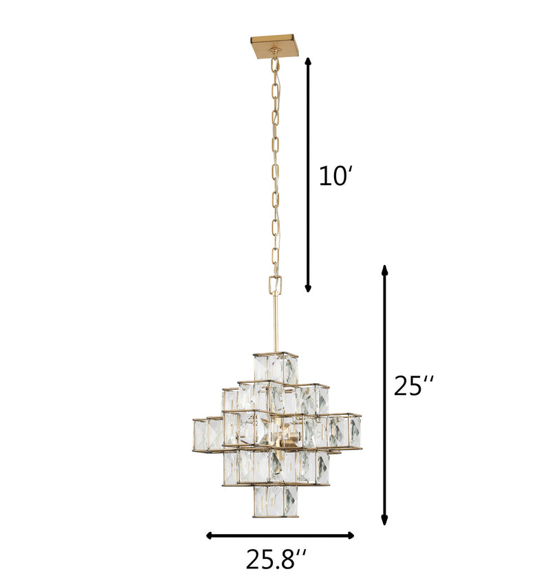 Varaluz - 329C06CG - Six Light Chandelier - Cubic - Calypso Gold