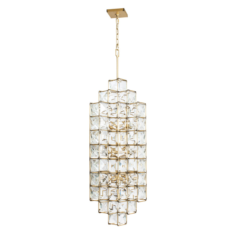 14 Light Foyer Pendant<br /><span style="color:#4AB0CE;">Entrega: 4-10 dias en USA</span><br /><span style="color:#4AB0CE;font-size:60%;">PREGUNTE POR ENTREGA EN PANAMA</span><br />Collection: Cubic<br />Finish: Calypso Gold