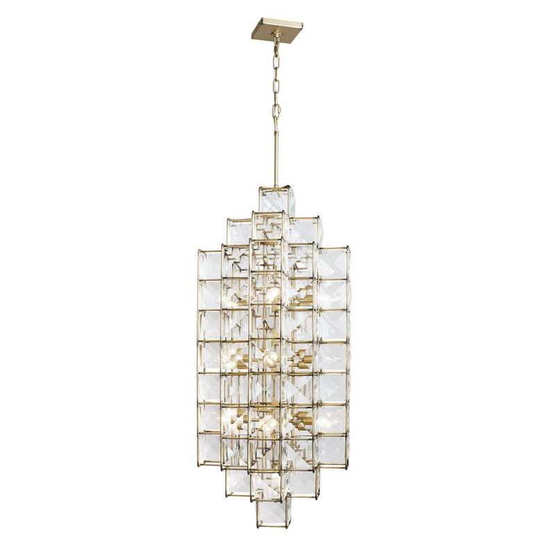 14 Light Foyer Pendant<br /><span style="color:#4AB0CE;">Entrega: 4-10 dias en USA</span><br /><span style="color:#4AB0CE;font-size:60%;">PREGUNTE POR ENTREGA EN PANAMA</span><br />Collection: Cubic<br />Finish: Calypso Gold