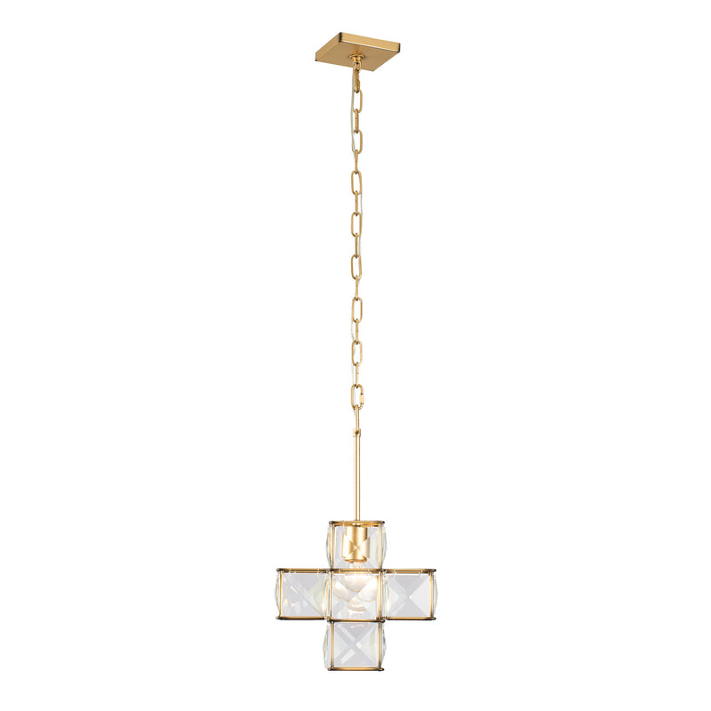 One Light Pendant<br /><span style="color:#4AB0CE;">Entrega: 4-10 dias en USA</span><br /><span style="color:#4AB0CE;font-size:60%;">PREGUNTE POR ENTREGA EN PANAMA</span><br />Collection: Cubic<br />Finish: Calypso Gold
