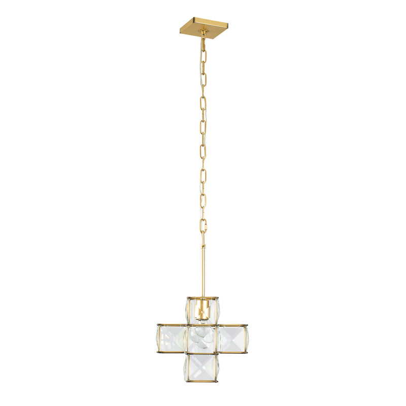 One Light Pendant<br /><span style="color:#4AB0CE;">Entrega: 4-10 dias en USA</span><br /><span style="color:#4AB0CE;font-size:60%;">PREGUNTE POR ENTREGA EN PANAMA</span><br />Collection: Cubic<br />Finish: Calypso Gold