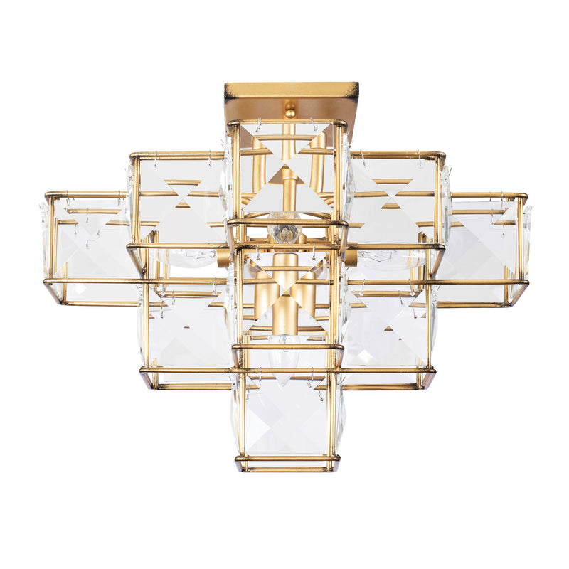 Five Light Ceiling Fixture<br /><span style="color:#4AB0CE;">Entrega: 4-10 dias en USA</span><br /><span style="color:#4AB0CE;font-size:60%;">PREGUNTE POR ENTREGA EN PANAMA</span><br />Collection: Cubic<br />Finish: Calypso Gold