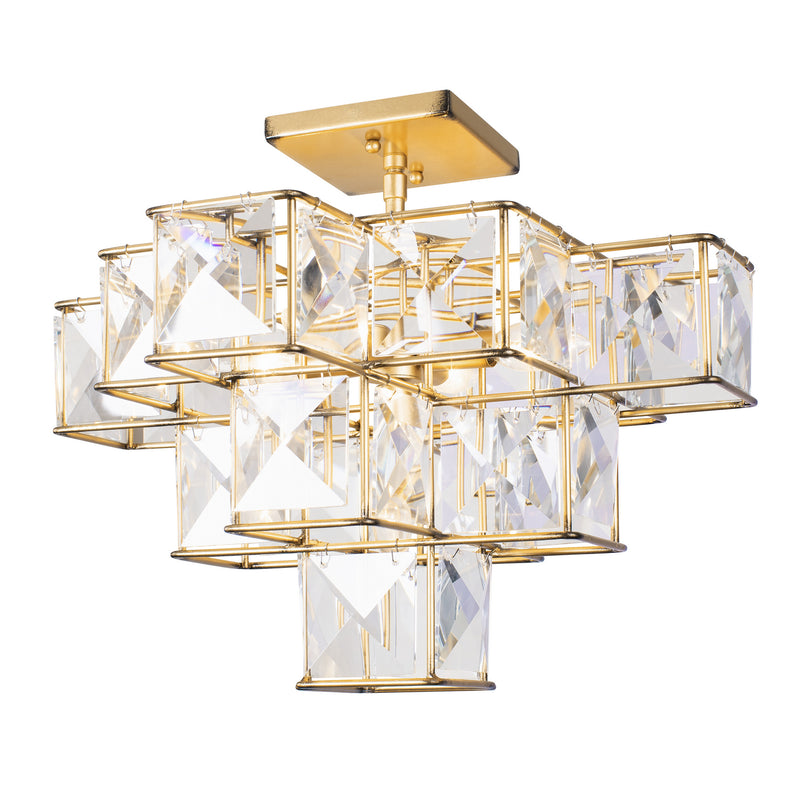 Five Light Ceiling Fixture<br /><span style="color:#4AB0CE;">Entrega: 4-10 dias en USA</span><br /><span style="color:#4AB0CE;font-size:60%;">PREGUNTE POR ENTREGA EN PANAMA</span><br />Collection: Cubic<br />Finish: Calypso Gold