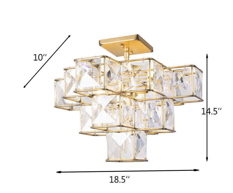 Varaluz - 329S05CG - Five Light Ceiling Fixture - Cubic - Calypso Gold