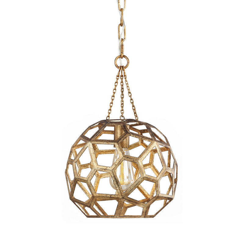 One Light Pendant<br /><span style="color:#4AB0CE;">Entrega: 4-10 dias en USA</span><br /><span style="color:#4AB0CE;font-size:60%;">PREGUNTE POR ENTREGA EN PANAMA</span><br />Collection: Feccetta<br />Finish: Antique Gild