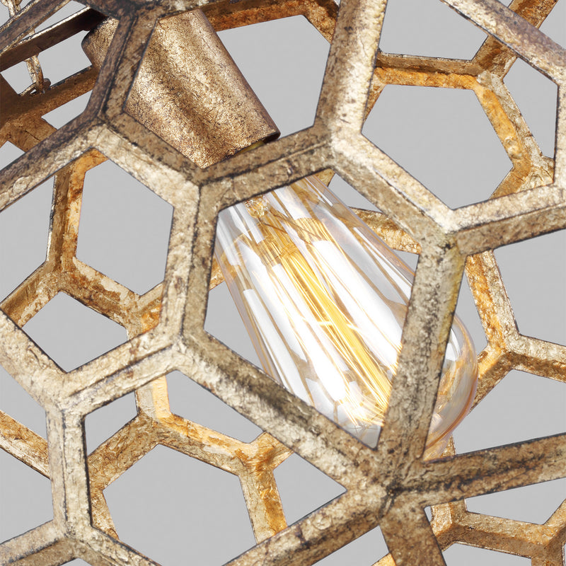 One Light Pendant<br /><span style="color:#4AB0CE;">Entrega: 4-10 dias en USA</span><br /><span style="color:#4AB0CE;font-size:60%;">PREGUNTE POR ENTREGA EN PANAMA</span><br />Collection: Feccetta<br />Finish: Antique Gild