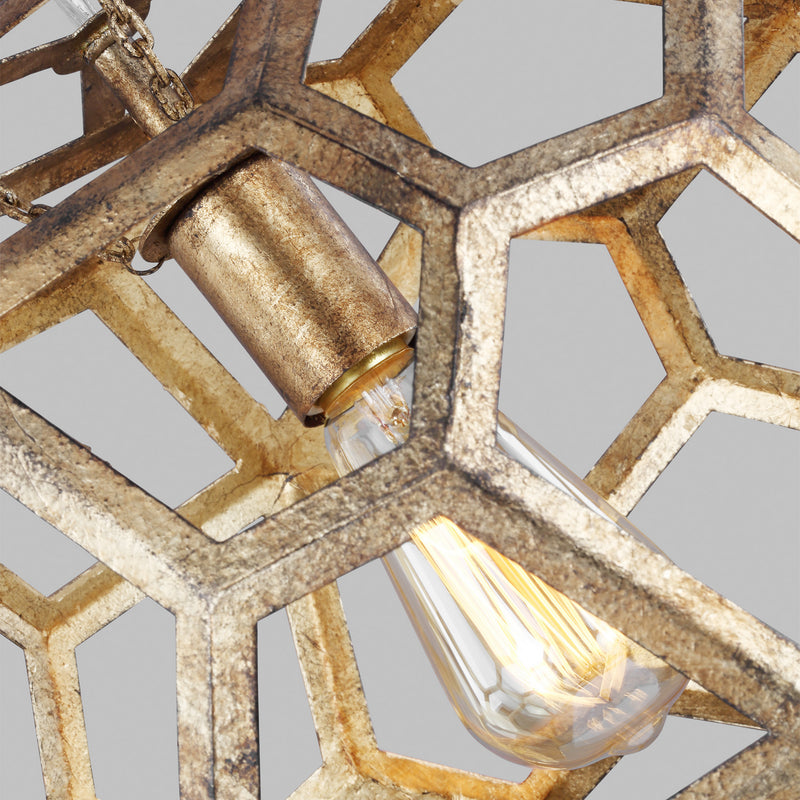 One Light Pendant<br /><span style="color:#4AB0CE;">Entrega: 4-10 dias en USA</span><br /><span style="color:#4AB0CE;font-size:60%;">PREGUNTE POR ENTREGA EN PANAMA</span><br />Collection: Feccetta<br />Finish: Antique Gild