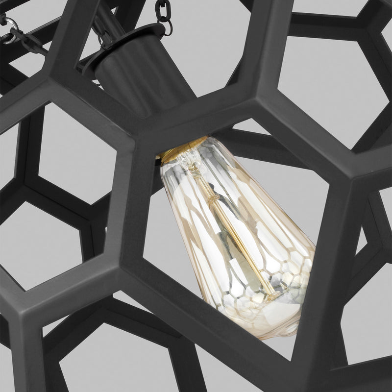 One Light Pendant<br /><span style="color:#4AB0CE;">Entrega: 4-10 dias en USA</span><br /><span style="color:#4AB0CE;font-size:60%;">PREGUNTE POR ENTREGA EN PANAMA</span><br />Collection: Feccetta<br />Finish: Midnight Black