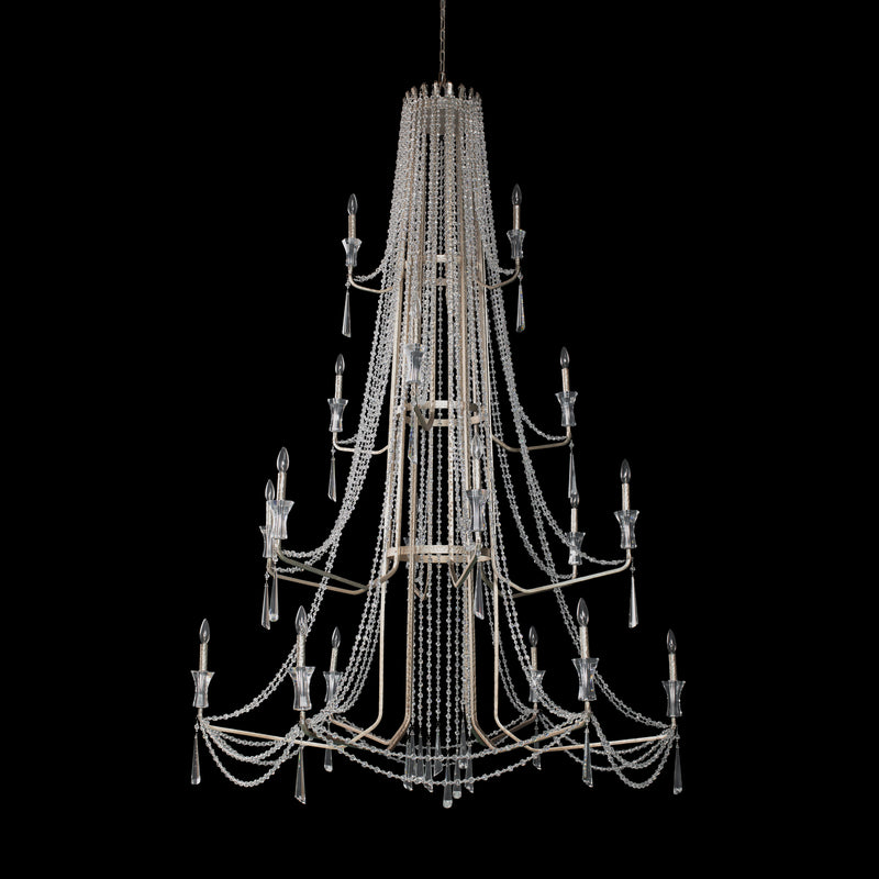 18 Light Chandelier<br /><span style="color:#4AB0CE;">Entrega: 4-10 dias en USA</span><br /><span style="color:#4AB0CE;font-size:60%;">PREGUNTE POR ENTREGA EN PANAMA</span><br />Collection: Barcelona<br />Finish: Transcend Silver