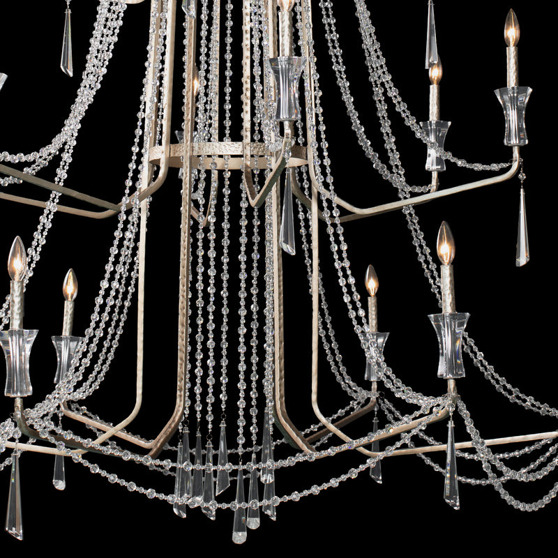 18 Light Chandelier<br /><span style="color:#4AB0CE;">Entrega: 4-10 dias en USA</span><br /><span style="color:#4AB0CE;font-size:60%;">PREGUNTE POR ENTREGA EN PANAMA</span><br />Collection: Barcelona<br />Finish: Transcend Silver