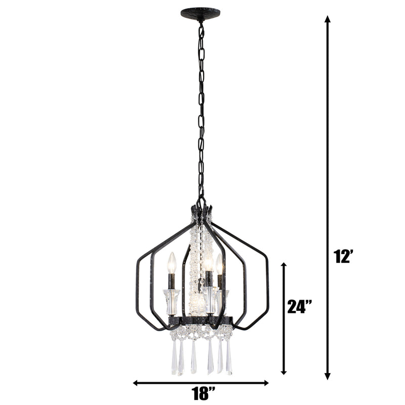 Varaluz - 270P04OX - Four Light Pendant - Barcelona - Onyx