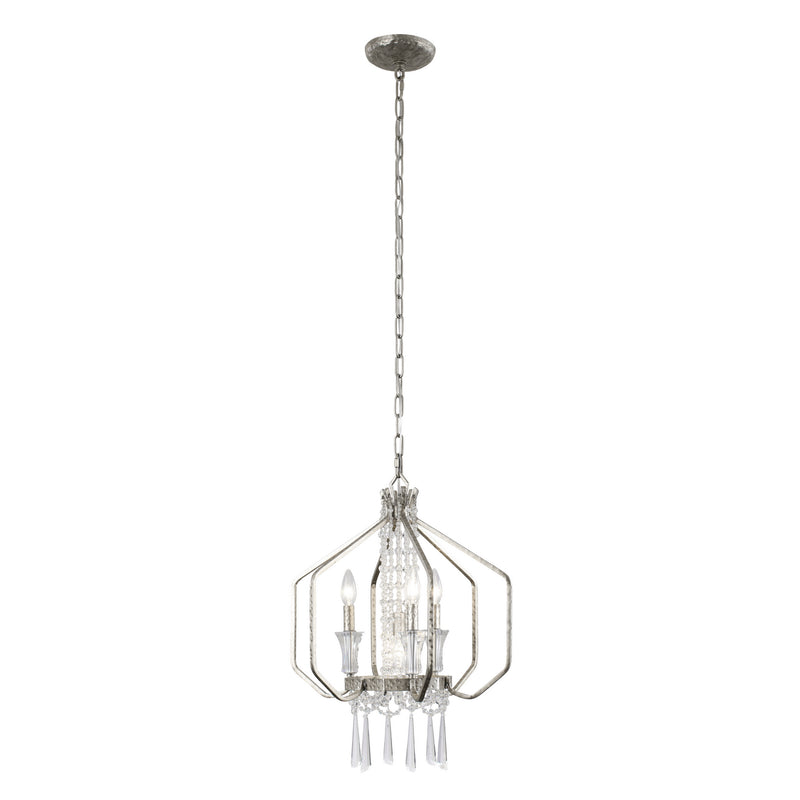 Four Light Pendant<br /><span style="color:#4AB0CE;">Entrega: 4-10 dias en USA</span><br /><span style="color:#4AB0CE;font-size:60%;">PREGUNTE POR ENTREGA EN PANAMA</span><br />Collection: Barcelona<br />Finish: Transcend Silver