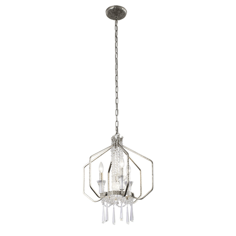 Four Light Pendant<br /><span style="color:#4AB0CE;">Entrega: 4-10 dias en USA</span><br /><span style="color:#4AB0CE;font-size:60%;">PREGUNTE POR ENTREGA EN PANAMA</span><br />Collection: Barcelona<br />Finish: Transcend Silver