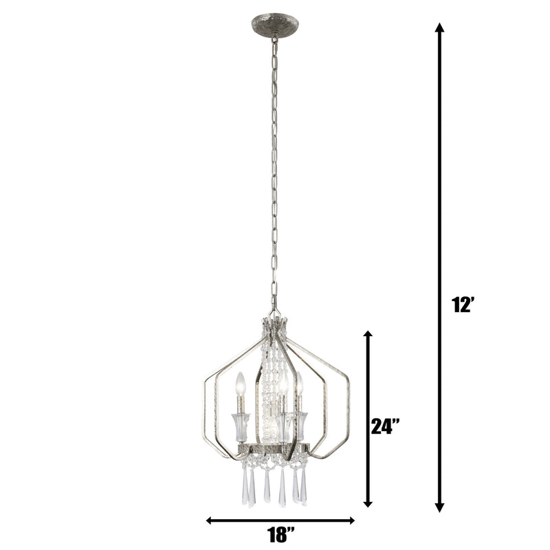 Four Light Pendant<br /><span style="color:#4AB0CE;">Entrega: 4-10 dias en USA</span><br /><span style="color:#4AB0CE;font-size:60%;">PREGUNTE POR ENTREGA EN PANAMA</span><br />Collection: Barcelona<br />Finish: Transcend Silver