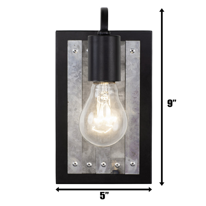 Varaluz - 336W01BL - One Light Wall Sconce - Abbey Rose - Black/Galvanized