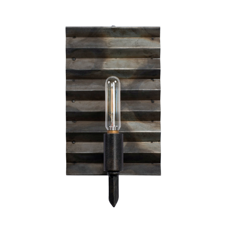 One Light Wall Sconce<br /><span style="color:#4AB0CE;">Entrega: 4-10 dias en USA</span><br /><span style="color:#4AB0CE;font-size:60%;">PREGUNTE POR ENTREGA EN PANAMA</span><br />Collection: Flynne<br />Finish: Artistic Fired Steel