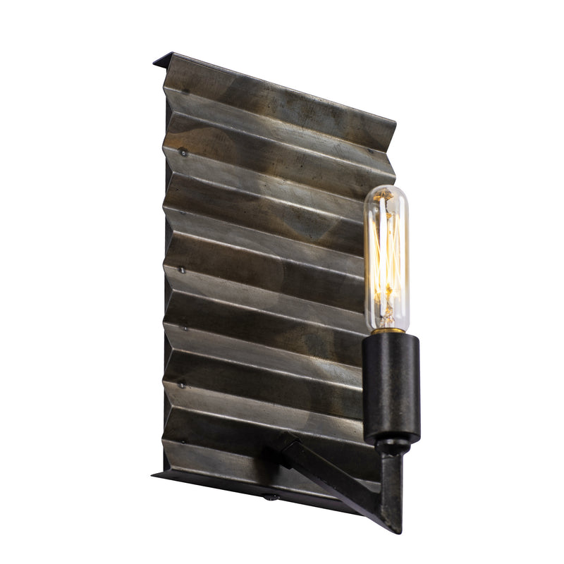 One Light Wall Sconce<br /><span style="color:#4AB0CE;">Entrega: 4-10 dias en USA</span><br /><span style="color:#4AB0CE;font-size:60%;">PREGUNTE POR ENTREGA EN PANAMA</span><br />Collection: Flynne<br />Finish: Artistic Fired Steel