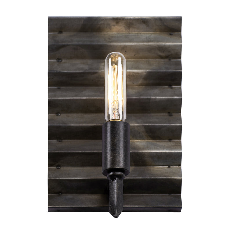 One Light Wall Sconce<br /><span style="color:#4AB0CE;">Entrega: 4-10 dias en USA</span><br /><span style="color:#4AB0CE;font-size:60%;">PREGUNTE POR ENTREGA EN PANAMA</span><br />Collection: Flynne<br />Finish: Artistic Fired Steel