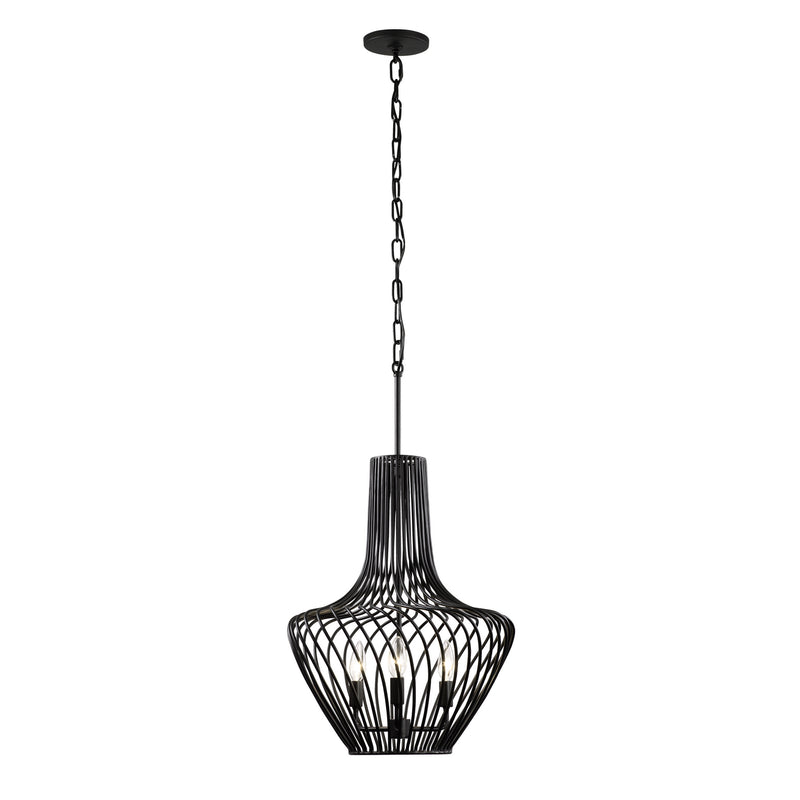 Three Light Pendant<br /><span style="color:#4AB0CE;">Entrega: 4-10 dias en USA</span><br /><span style="color:#4AB0CE;font-size:60%;">PREGUNTE POR ENTREGA EN PANAMA</span><br />Collection: Elsa<br />Finish: Black