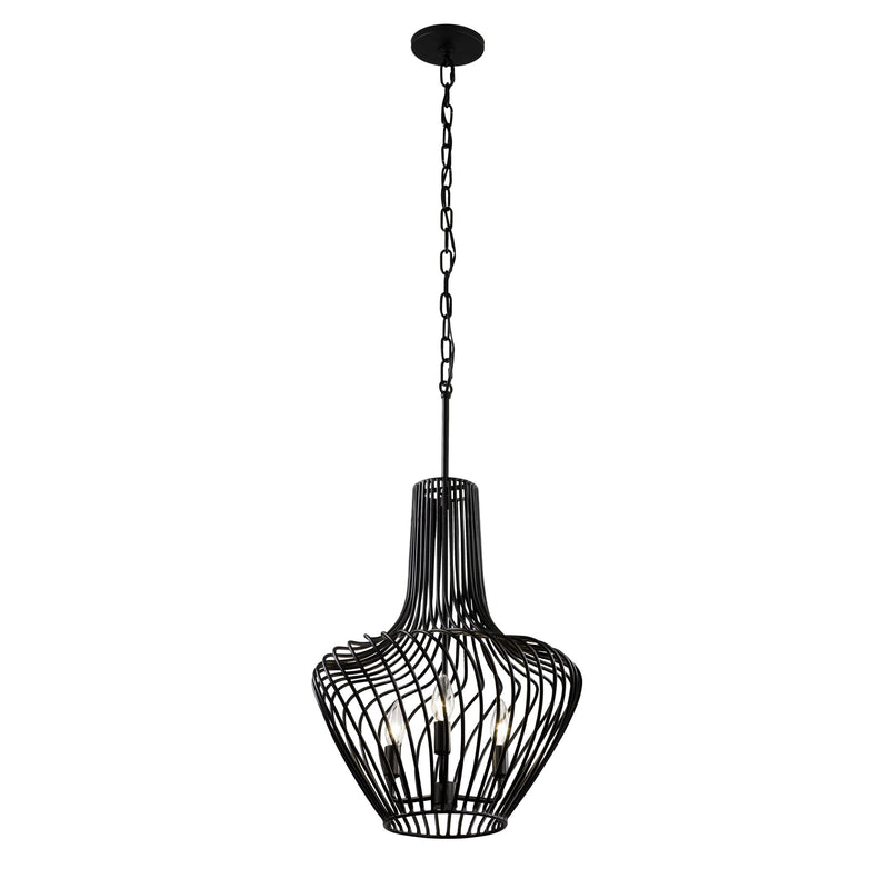 Three Light Pendant<br /><span style="color:#4AB0CE;">Entrega: 4-10 dias en USA</span><br /><span style="color:#4AB0CE;font-size:60%;">PREGUNTE POR ENTREGA EN PANAMA</span><br />Collection: Elsa<br />Finish: Black