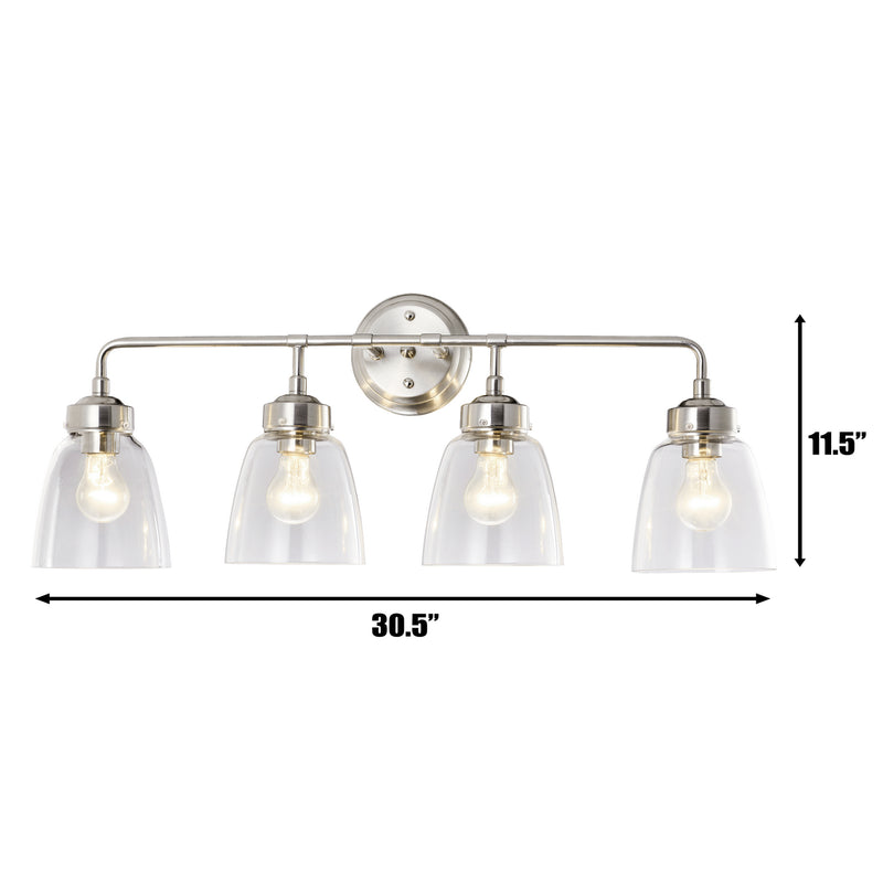 Varaluz - 341B04SN - Four Light Bath - Helena - Satin Nickel