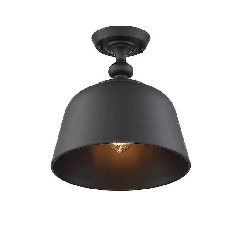 One Light Semi-Flush Mount<br /><span style="color:#4AB0CE;">Entrega: 4-10 dias en USA</span><br /><span style="color:#4AB0CE;font-size:60%;">PREGUNTE POR ENTREGA EN PANAMA</span><br />Collection: Berg<br />Finish: Matte Black