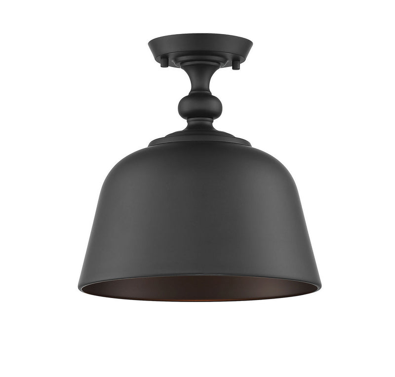 One Light Semi-Flush Mount<br /><span style="color:#4AB0CE;">Entrega: 4-10 dias en USA</span><br /><span style="color:#4AB0CE;font-size:60%;">PREGUNTE POR ENTREGA EN PANAMA</span><br />Collection: Berg<br />Finish: Matte Black